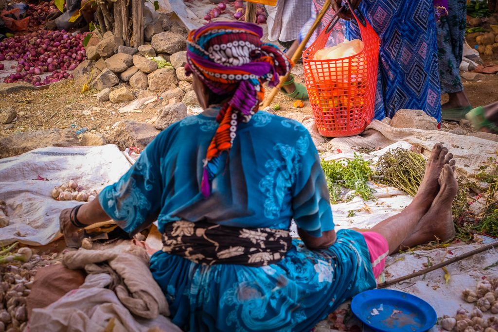 Bright and vivid colors of women clothes, Ethiopia